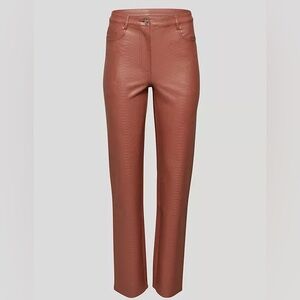 Wilfred The Melina Pant – Patina Brown Croc Embossed Vegan Leather – Size 0